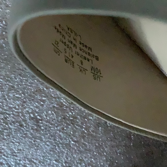 Franco Sarto Tan and Green Leather Open-Toe Heels - Picture 5 of 7